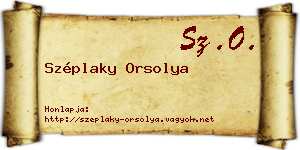 Széplaky Orsolya névjegykártya
