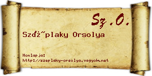 Széplaky Orsolya névjegykártya